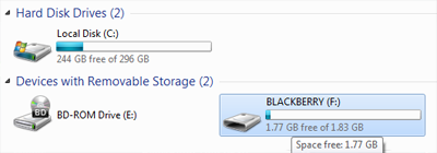 Blackberry Mounted External Hard Drive